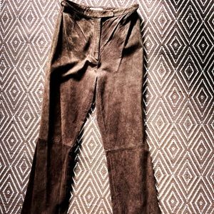 Straight leg brown suede Size 6 pants. Fit like Size 4/6.